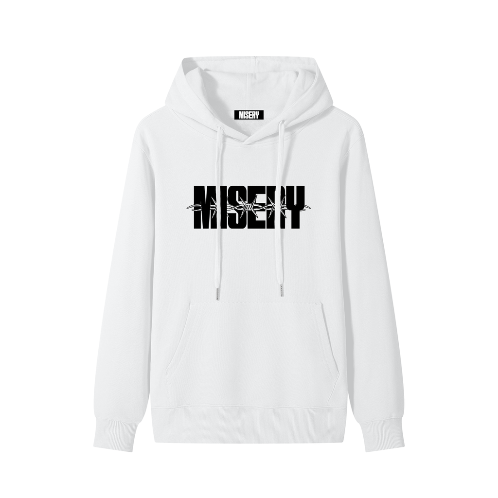 MISERY BARBED HOODIE - WHT