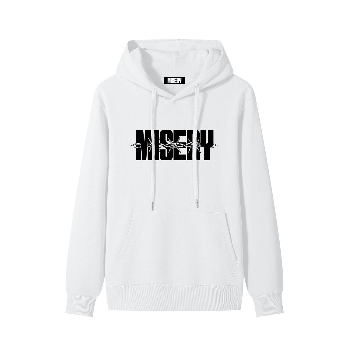 MISERY BARBED HOODIE - WHT